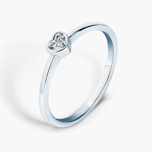 Pierścionek zaręczynowy Pure: białe złoto, diament w szlifie serce